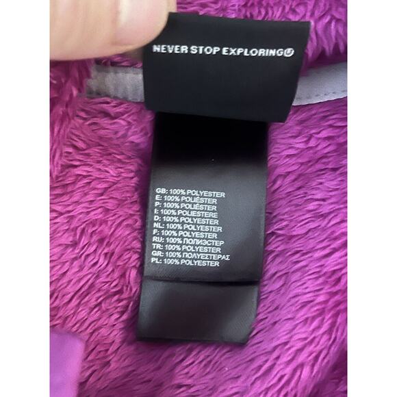 The North Face Oso Full Zip Hooded Jacket Fleece Kids 18 XL Girls Pink Fur Soft - Picture 5 of 8